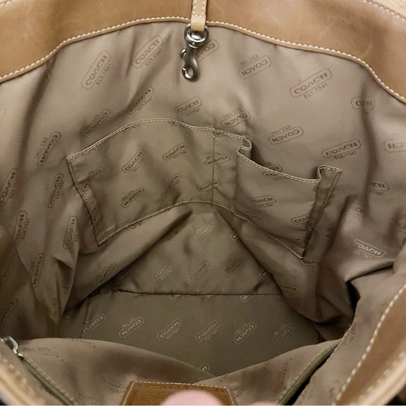 COACH Large Camel Leather Shoulder/Tote Bag - Picture 7 of 13